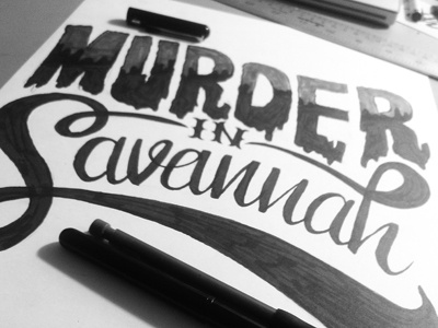 Dad's Xmas Gift WIP christmas gift hand drawn mrdavenport murder quote savannah script the office typography work in progress