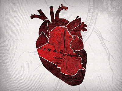 Hearts For Iraq editorial heart human illustration iraq texture