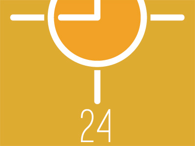 24 Minimal clock gold gun poster scope yellow
