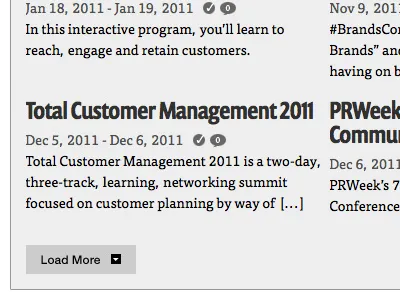 AP - Past Events gray ui web design