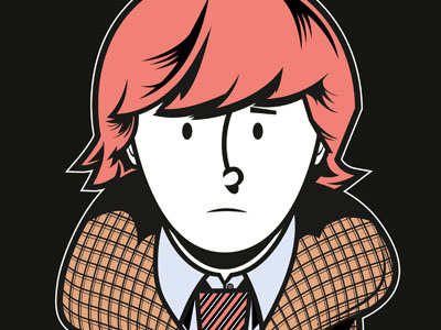 Mysterious Stranger cartoon illustration sad smart teenager thoughtful