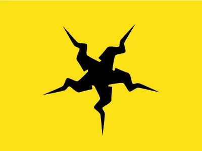 Electromagnetic radiation icon sign symbol yellow