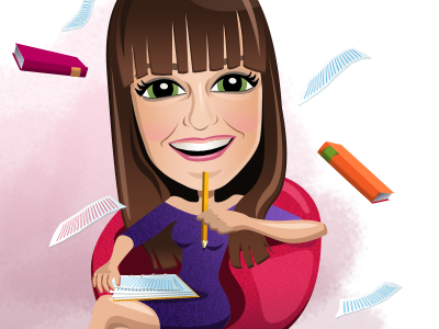 Maria books busy character illustration