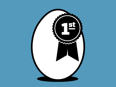 Egg Toss Champion egg illustration ribbon