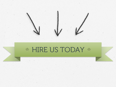 Hire Us arrow contact hire ribbon star