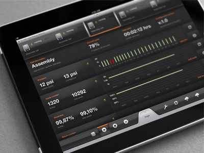 Dark UI - Final black ipad metallic orange ui user interface