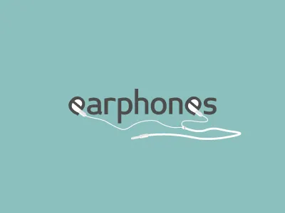 Earphones casque design ear earphones ecouteurs espace headphones iphone logo negatif negative oreille son sound space typographie typography