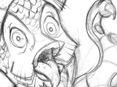 La Goon Sketch happy idiot illustration keith frawley pencil process sketch