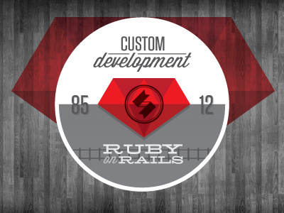 Ruby on Rails Badge badge icon retro wood