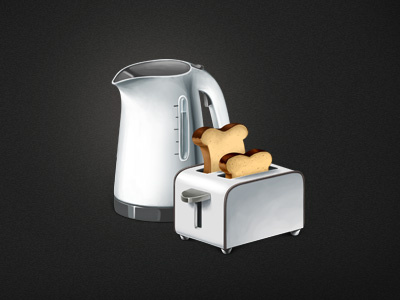 Icon bread icon illustration kettle toaster