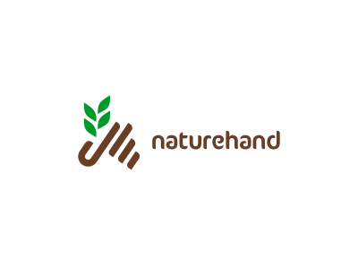 Naturehand Logo Design branch brand brown clever design designer eco fingers freelance graphic green hand icon icons leaf logo mark nature palm sustainability tree