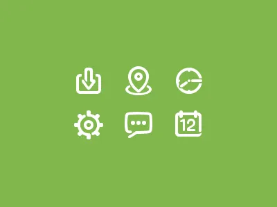 Sys Icons area calender icons inbox message setting system time ui
