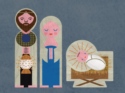 king sized bed illustration nativity texture