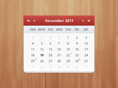 Calendar calendar ui