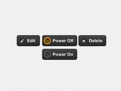 Black Button Set black button buttons delete edit gold power