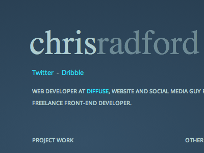 Portfolio December 2011 blue portfolio website