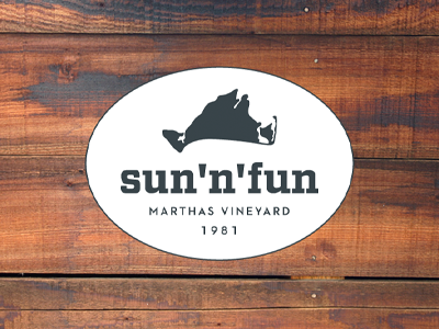 Sticker Wood branding logo marthas vineyard rental stickers sun n fun