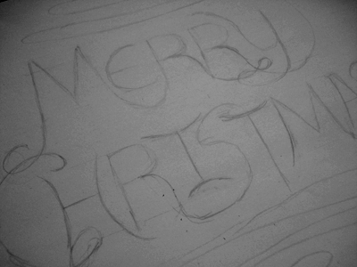 Christmas Hand-Drawn Typography christmas hand drawn merry christmas sketch sketching typography