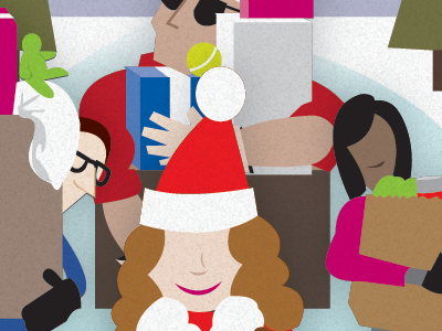 Flatiron Holiday Giving Campaign Illustration christmas giving illustration
