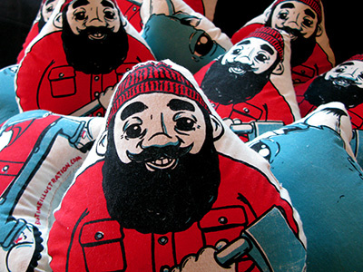 Plush Bunyan babe the blue ox illustration paul bunyan pillow plush screenprint