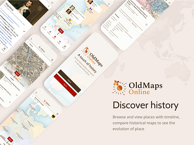 Old Maps Online App - UX/UI design app design ui ux