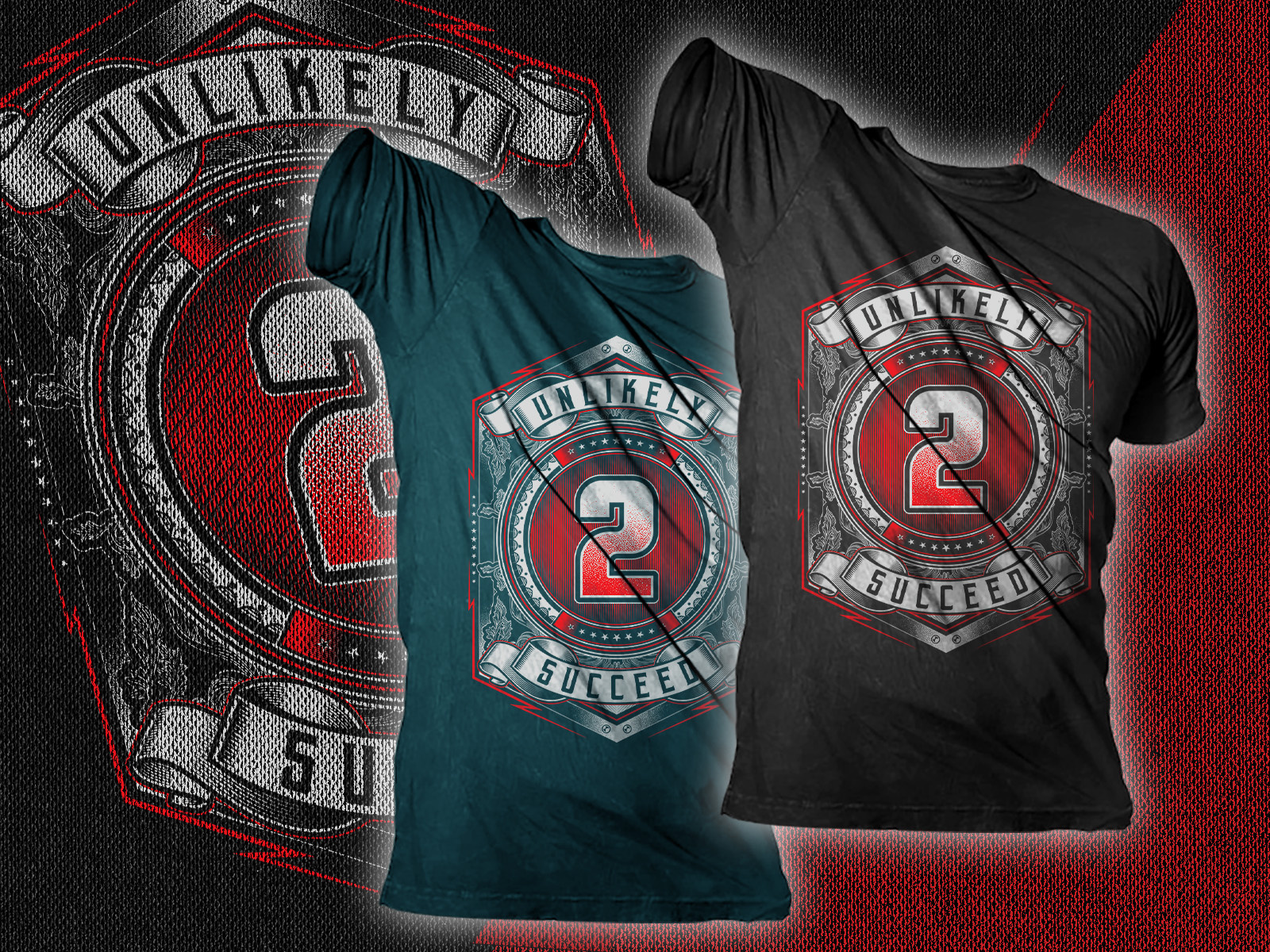 Unlikely 2 Succeed typography T Shirt branding custom t shirt design graphic design hand drawing illustration t shirt design vector design vector t shirt