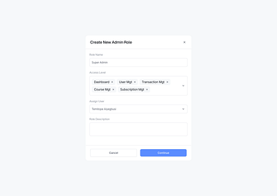 Create New Admin Modal design fintech ui ui design ux ux design