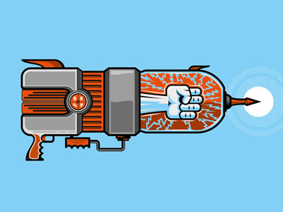 Raygun52 v3 blaster fist illustration raygun raygun52 vector weapon