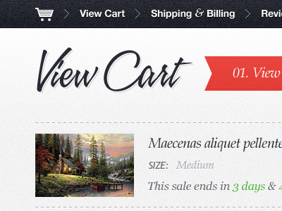 View Cart breadcrumb cart checkout ecommerce progress shopping ui view