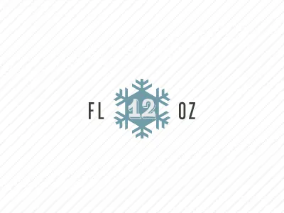 12 Fluid Ounces 12 oz. blue rush river snow snowflake type typography winter winter mixer