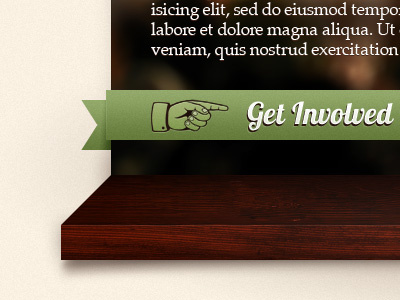 Shelf Life arrow get involved green life lorem ipsum pointer ribbon shelf wood. texture