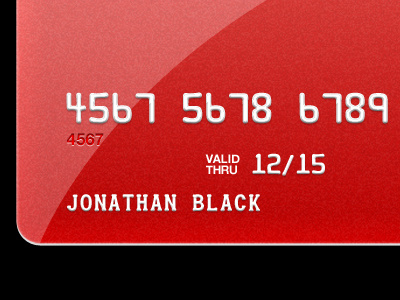 Credit Card Icon credit card emboss embossed red