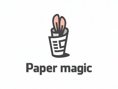 Paper magic lessons logo magic newspaper origami paper portal rabbit show trick