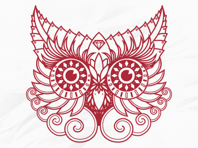 More Owl Progress abstract bird diamond feathers illustration owl shapes swirls tattoo texture vector