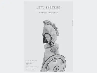 Poster “let's pretend” photographic exhibition frutiger garamond grey photo poster