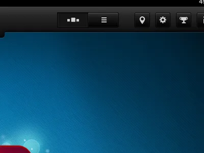 Navigation Bar for an iPad Game App bar button dark ipad app navitaion switch ui