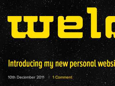 Jb Website: Intro post space typography yellow