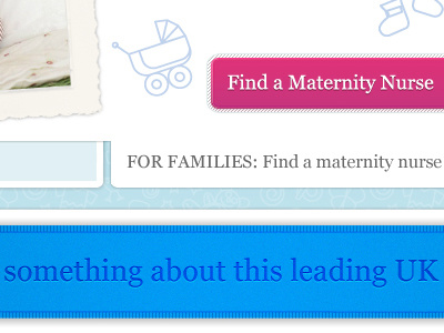 Maternity Nurse Site redesign baby blue child pink