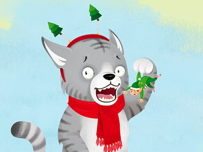 Katze cat christmas illustration