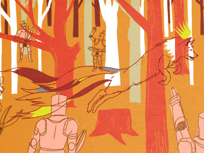 The Hunt fox hunt illustration knights sketchbook
