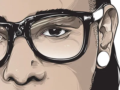 Skrllx detail dubstep face illustration music portrait skrillex vector