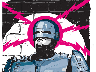 Robocop In Love illustration robocop vector