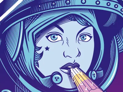 Cosmonaut Girl bamboota space vector