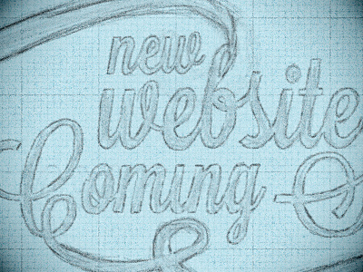 new website coming soon blue grain hand rendered type noise sketch