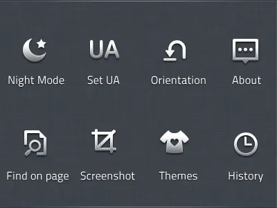 Browser Menu Icon-Advanced about android find history icon icons ios iphone night screenshot themes