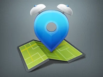 Geo-Tasker Icon alarm icon location map pin