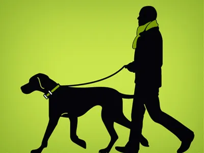 Winter walk illustration dog great dane illustration michael schwab silhouette walk