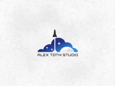 ATS Concept III alex toth blue clouds gray grey logo rocket space texture