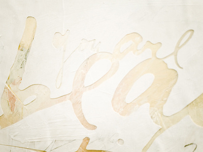 You are beautiful, detail one. lettering mixed media painting texture type
