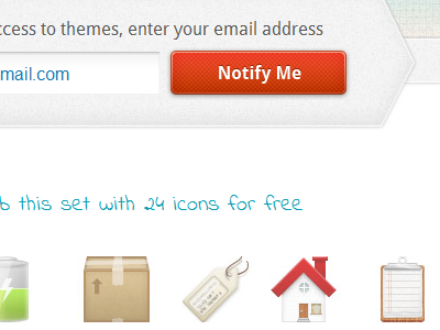 Notify Me Button button design icons landing page themesrobot web